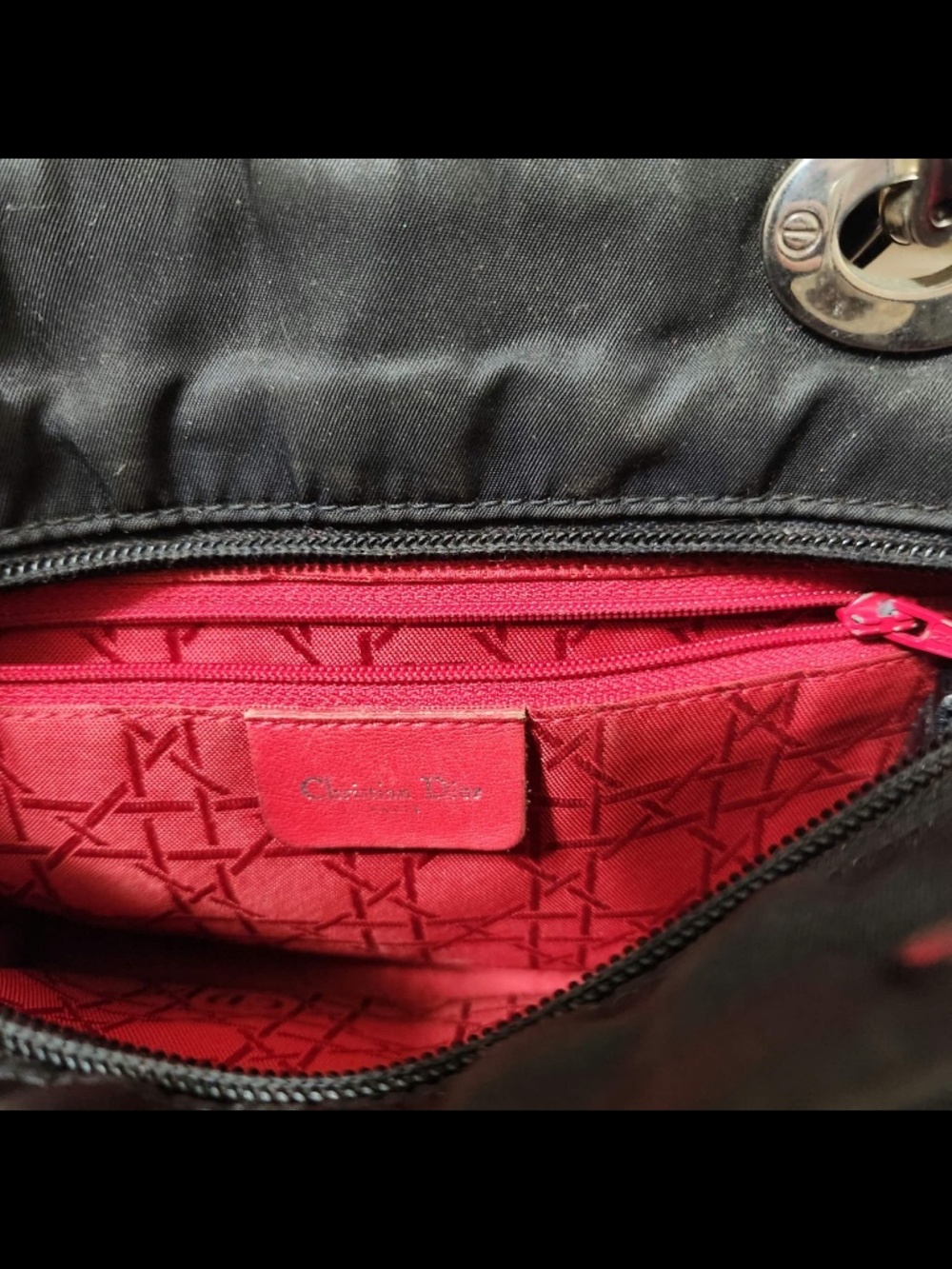 Christian Dior Lady Dior Black Cannage Handbag – Silver-Tone Dior Charms
